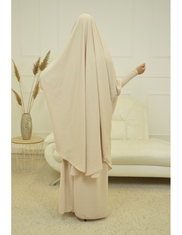 ENSEMBLE 2 PIÈCES FEMME CREME AVEC VOILE INTÉGRÉ JILBEB - Accueil