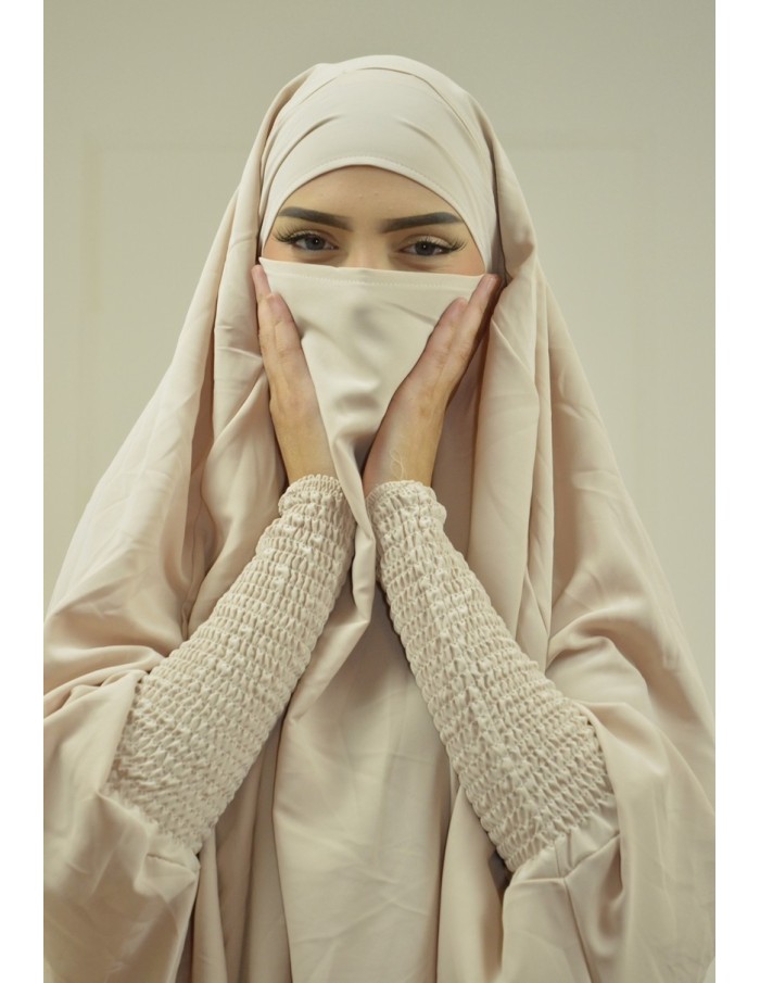 ENSEMBLE 2 PIÈCES FEMME CREME AVEC VOILE INTÉGRÉ JILBEB - Accueil