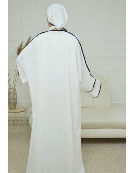 ENSEMBLE 2 PIECES AVEC VOILE INTEGRÉ BLANC ABAYA - Accueil