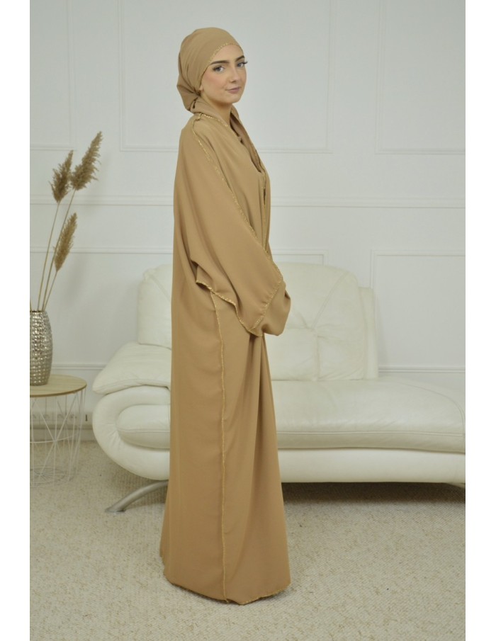 ENSEMBLE 2 PIECES AVEC VOILE INTEGRÉ CAMEL ABAYA - MASTOUR - Accueil