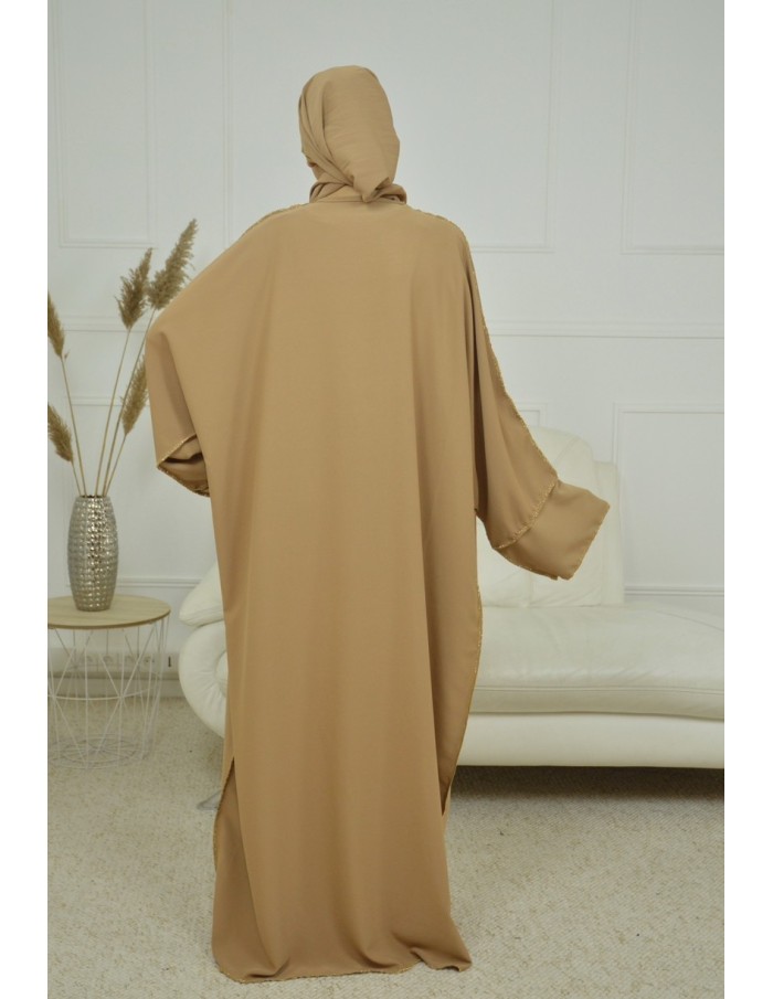 ENSEMBLE 2 PIECES AVEC VOILE INTEGRÉ CAMEL ABAYA - MASTOUR - Accueil