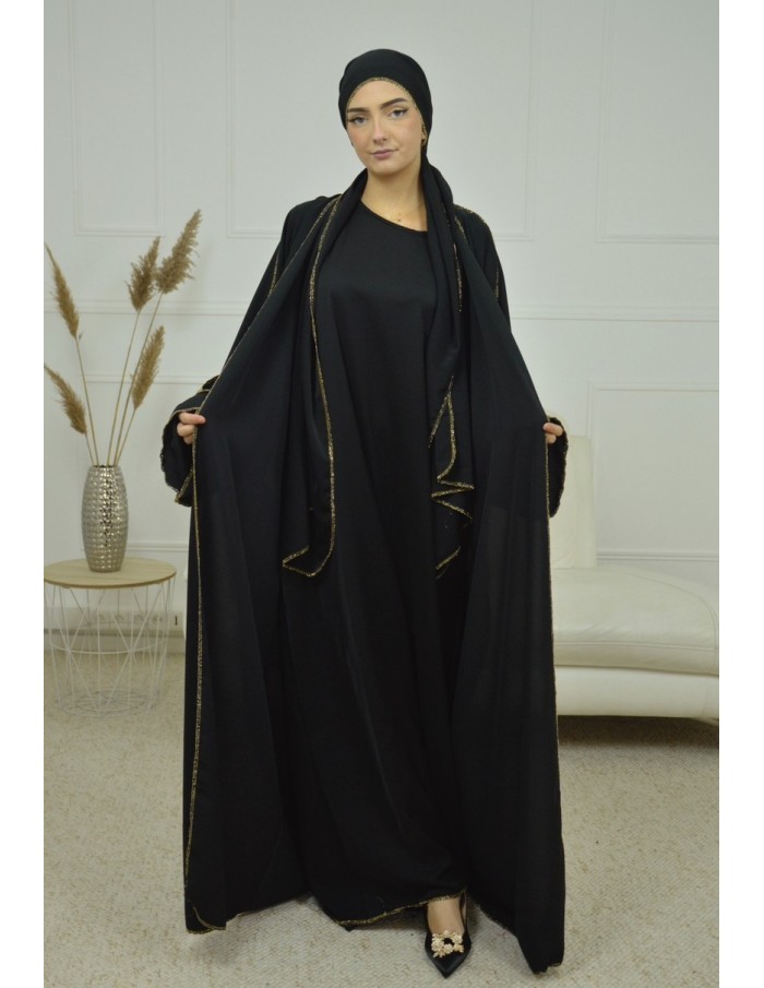 ENSEMBLE 2 PIECES AVEC VOILE INTEGRÉ NOIR ABAYA - MASTOUR - Accueil