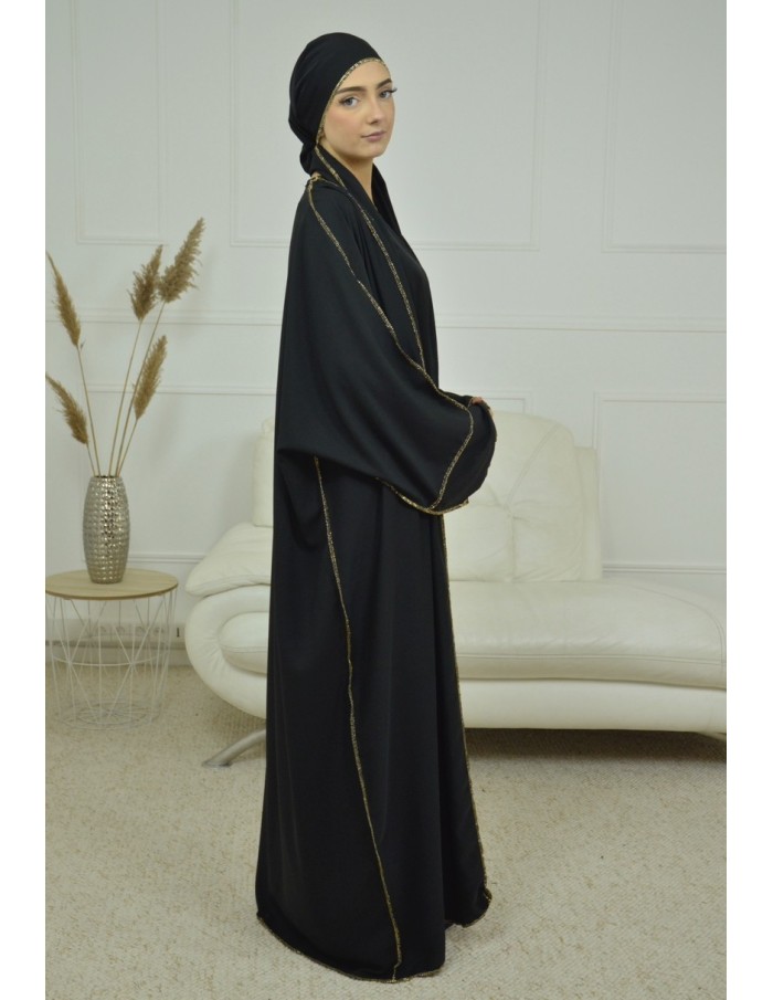 ENSEMBLE 2 PIECES AVEC VOILE INTEGRÉ NOIR ABAYA - MASTOUR - Accueil