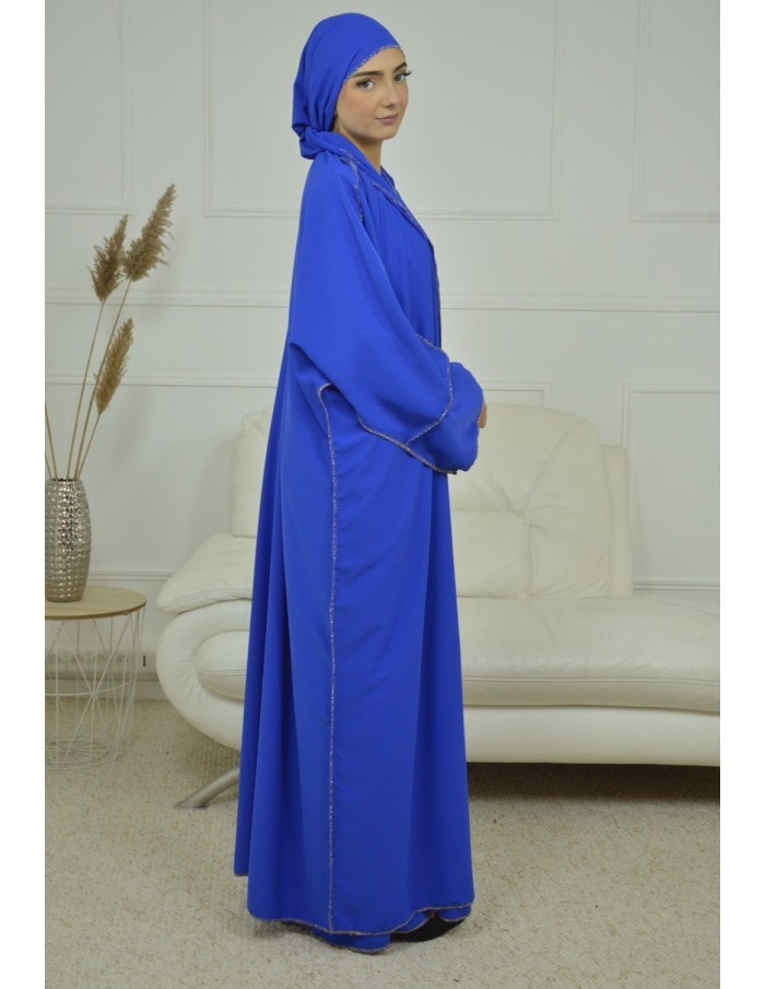 ENSEMBLE 2 PIECES AVEC VOILE INTEGRÉ BLEU ELECTRIC ABAYA - MASTOUR - Accueil