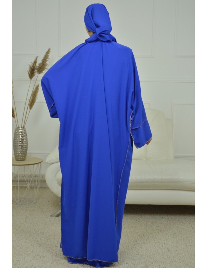 ENSEMBLE 2 PIECES AVEC VOILE INTEGRÉ BLEU ELECTRIC ABAYA - MASTOUR - Accueil