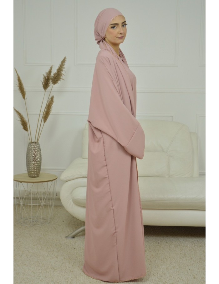 ENSEMBLE 2 PIECES AVEC VOILE INTEGRÉ ROSE ABAYA - MASTOUR - Accueil