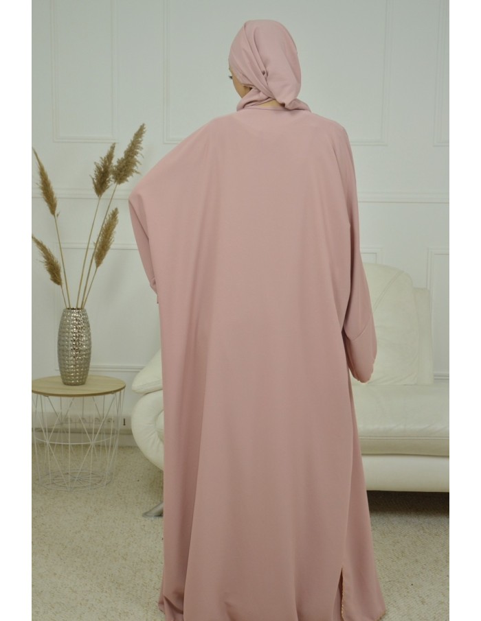 ENSEMBLE 2 PIECES AVEC VOILE INTEGRÉ ROSE ABAYA - MASTOUR - Accueil