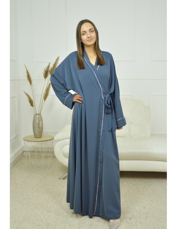 ROBE CACHE-COEUR À BORDURES ARGENTÉES KIMONO BLEUJ LILOU FEMME - Accueil