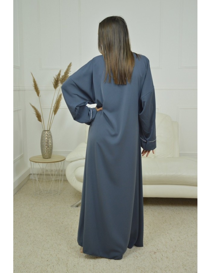 ROBE CACHE-COEUR À BORDURES ARGENTÉES KIMONO BLEUJ LILOU FEMME - Accueil