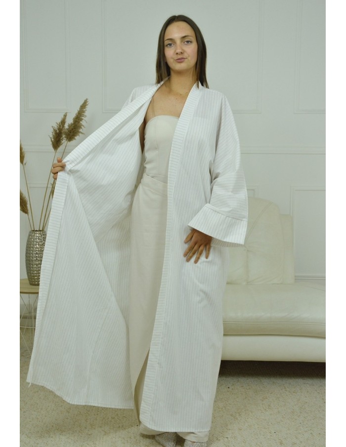 KIMONO A RAYURE BLANC FEMME - Accueil