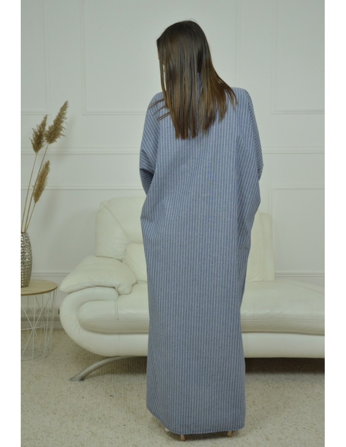 KIMONO A RAYURE BLEU JEANS FEMME - Accueil