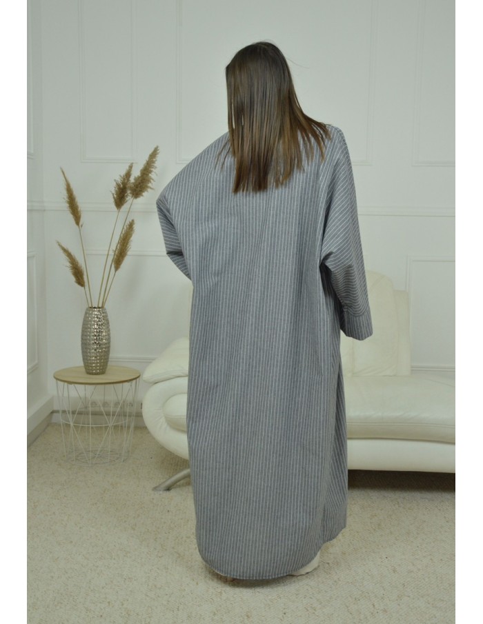 KIMONO A RAYURE GRIS FEMME - Accueil