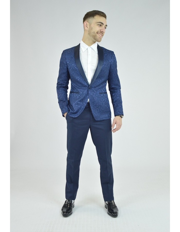 Ensemble costume 2 pièces bleu à motif - homme - Accueil