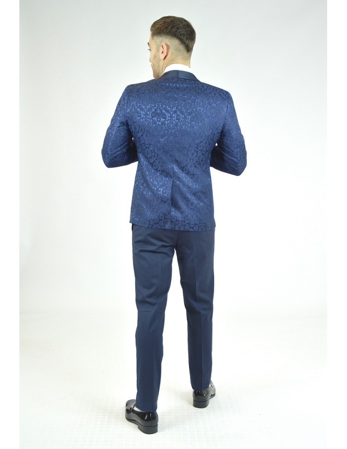 Ensemble costume 2 pièces bleu à motif - homme - Accueil