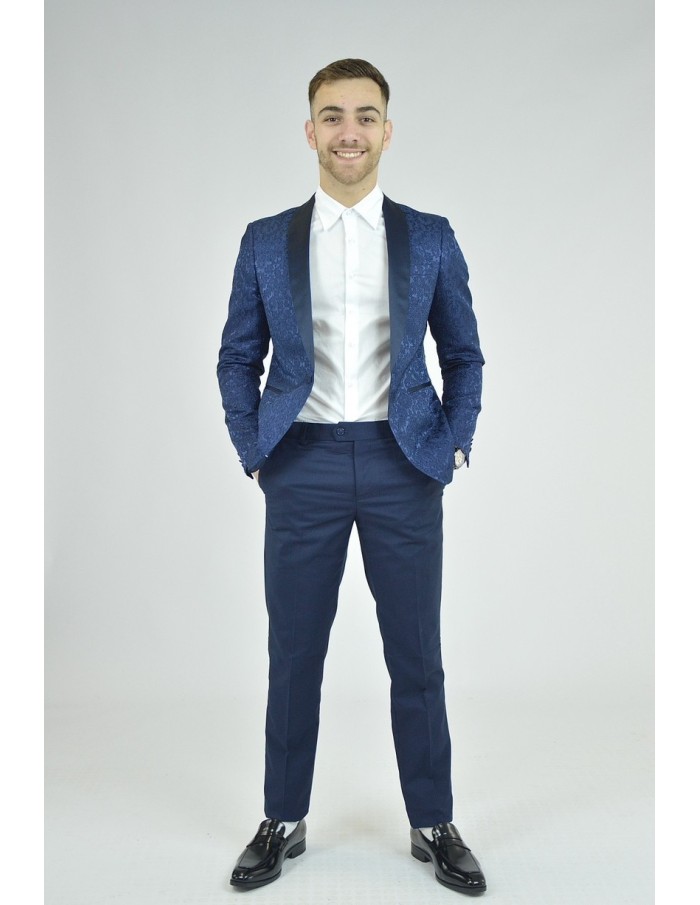 Ensemble costume 2 pièces bleu à motif - homme - Accueil