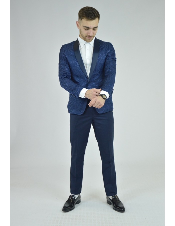 Ensemble costume 2 pièces bleu à motif - homme - Accueil