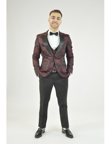 Ensemble costume 3 pièces rouge à...