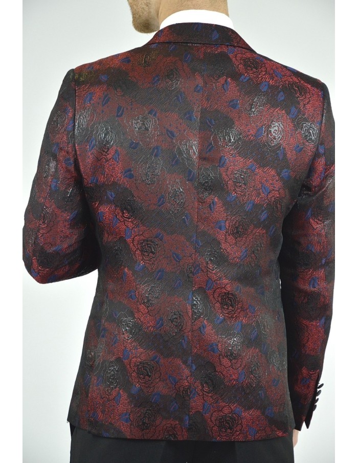Ensemble costume 3 pièces rouge à motif - homme - Accueil