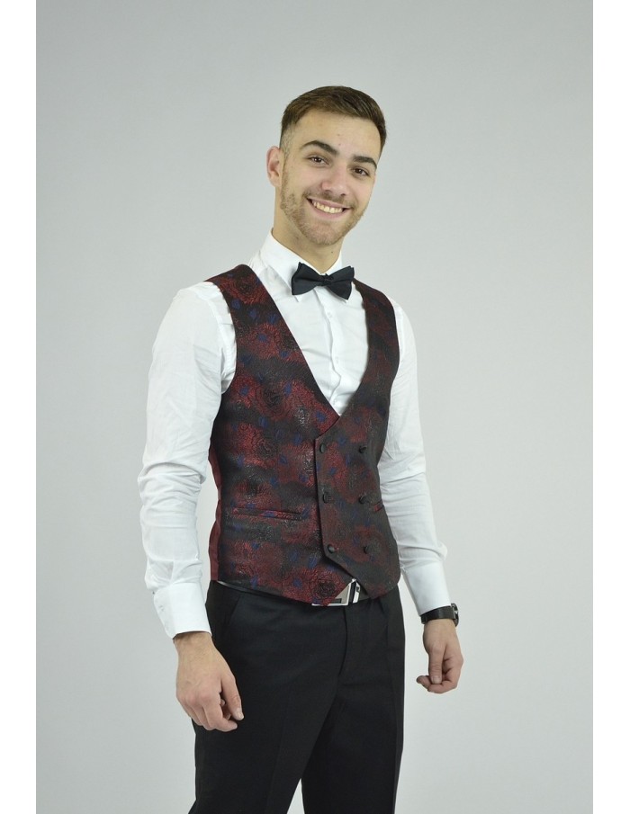 Ensemble costume 3 pièces rouge à motif - homme - Accueil