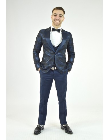 Ensemble costume 3 pièces bleu à...