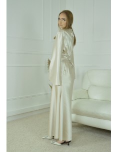 robe satin BEIGE ample - femme 2