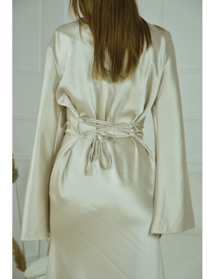 robe satin BEIGE ample - femme - Accueil