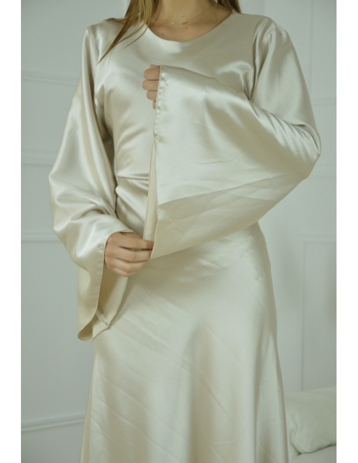robe satin BEIGE ample - femme - Accueil
