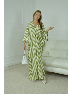 robe ample à rayures verte...