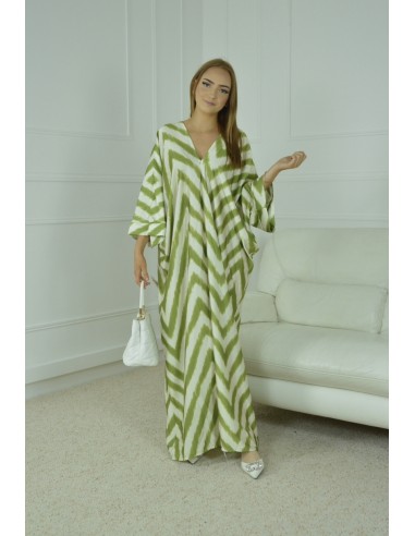 robe ample à rayures verte - femme