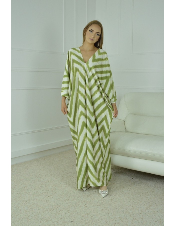 robe ample à rayures verte - femme - Accueil