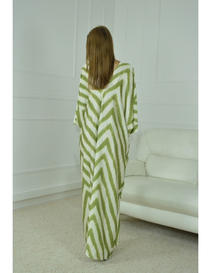 robe ample à rayures verte - femme - Accueil