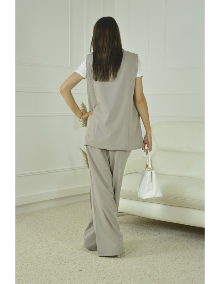Tailleur sans manche FEMME beige claire - Accueil