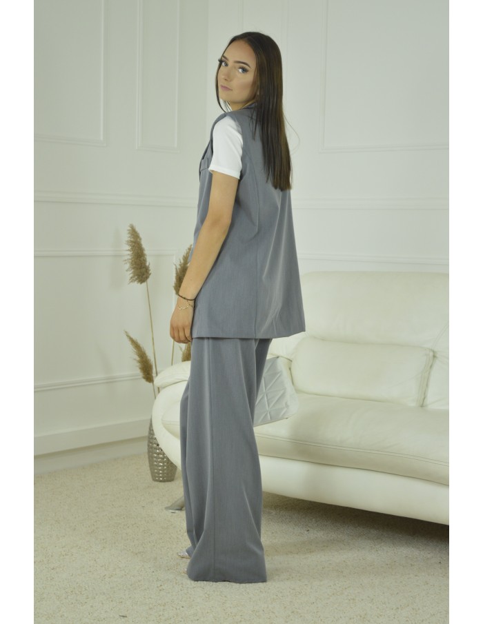 Tailleur sans manche FEMME gris foncé - Accueil