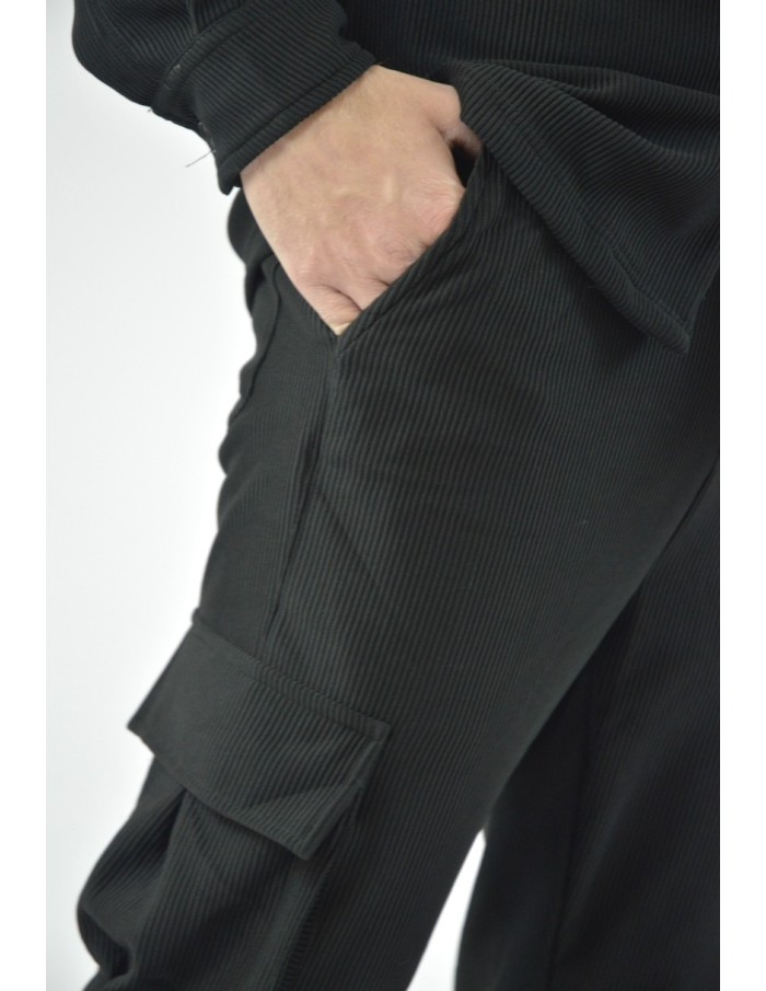 ensemble 2 pièces chemise et pantalon cargot homme- noir JOHN H - Accueil