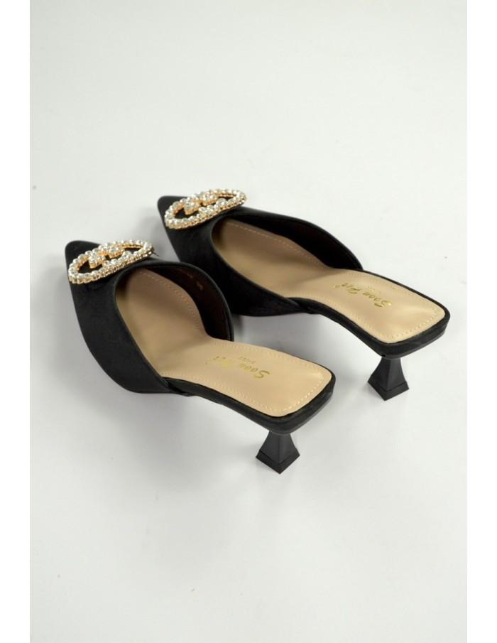 sandale à talon -femme-noir - Accueil