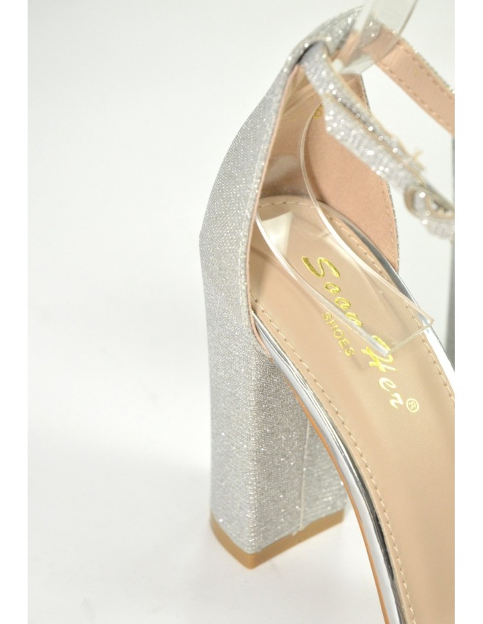 TALON HAUT -ARGENT PAILLETÉ -FEMME - Accueil