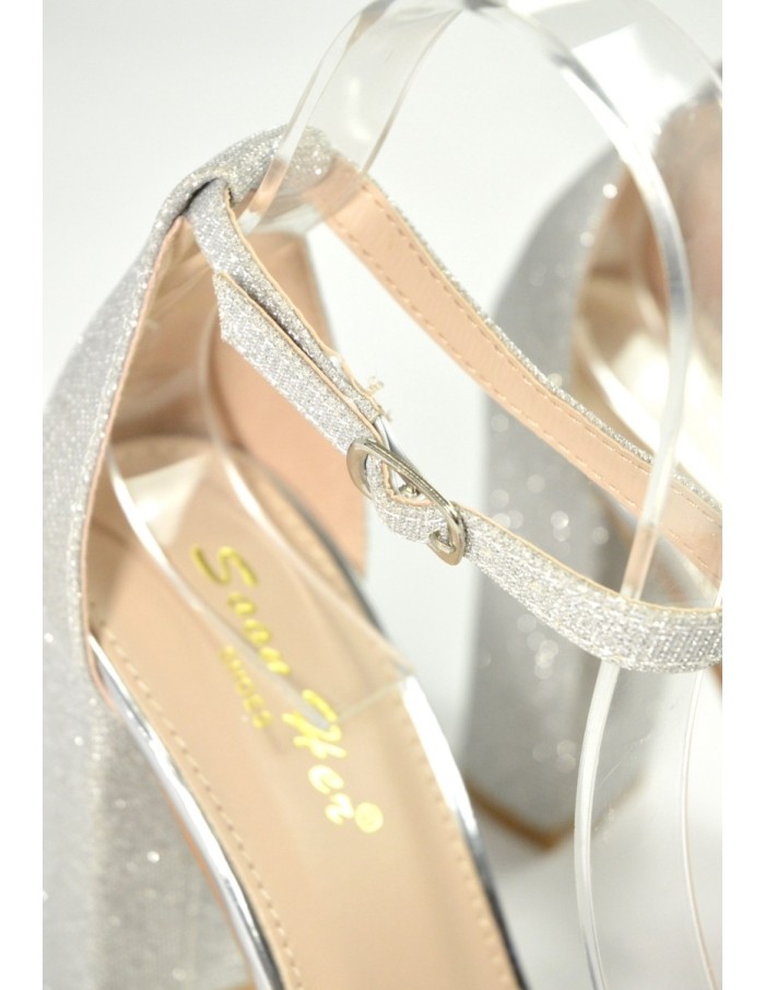 TALON HAUT -ARGENT PAILLETÉ -FEMME - Accueil