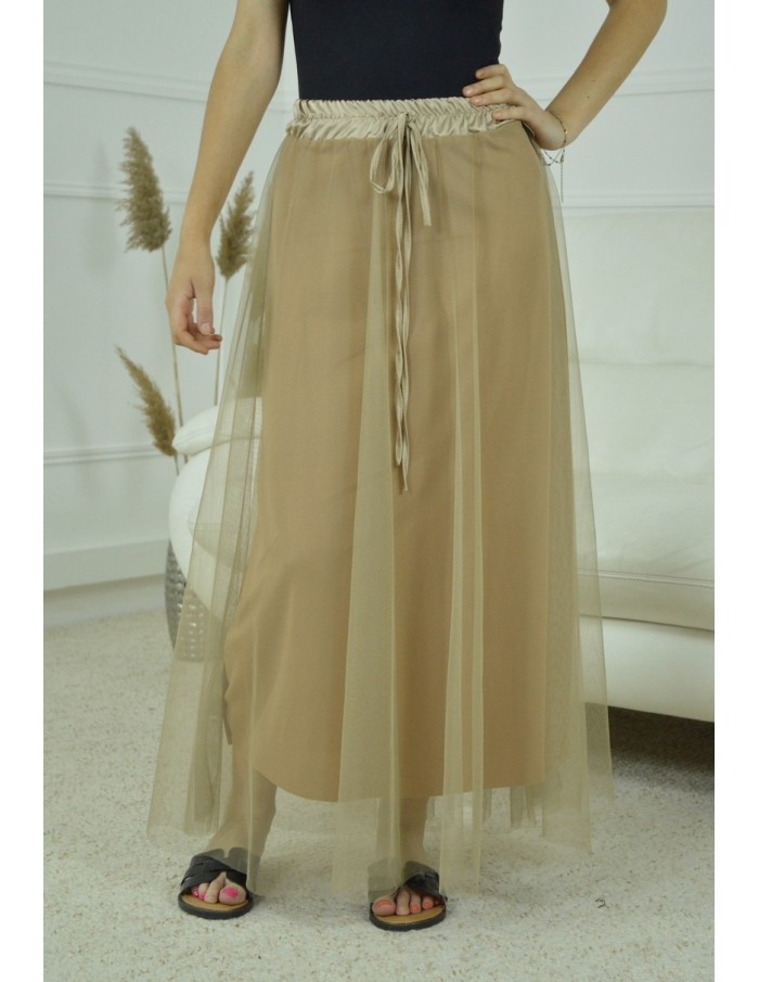 jupe longue en tulle - femme - OR - Accueil