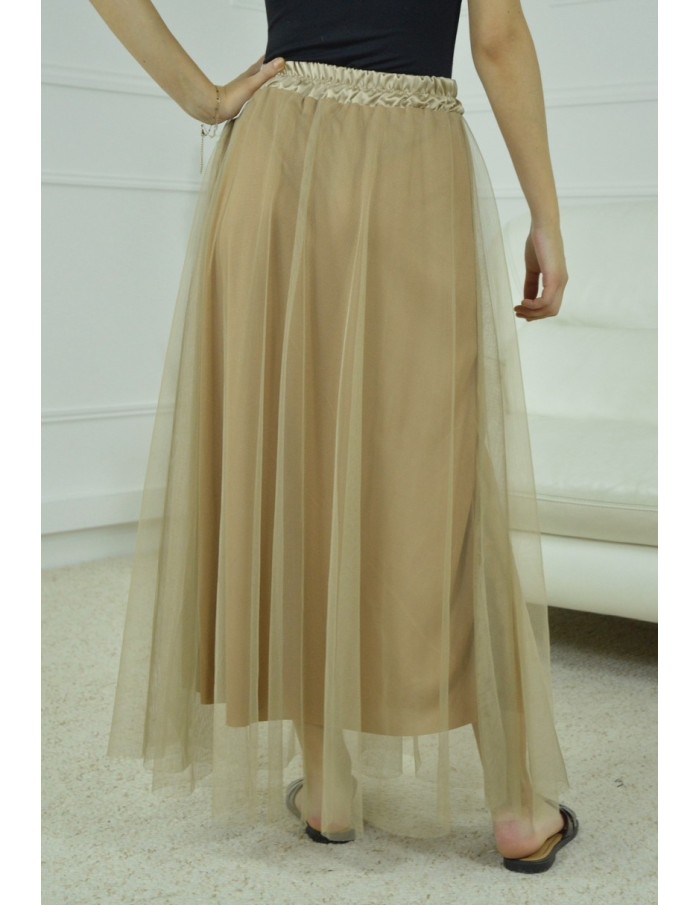 jupe longue en tulle - femme - OR - Accueil