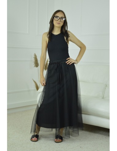 jupe longue en tulle - femme - NOIR