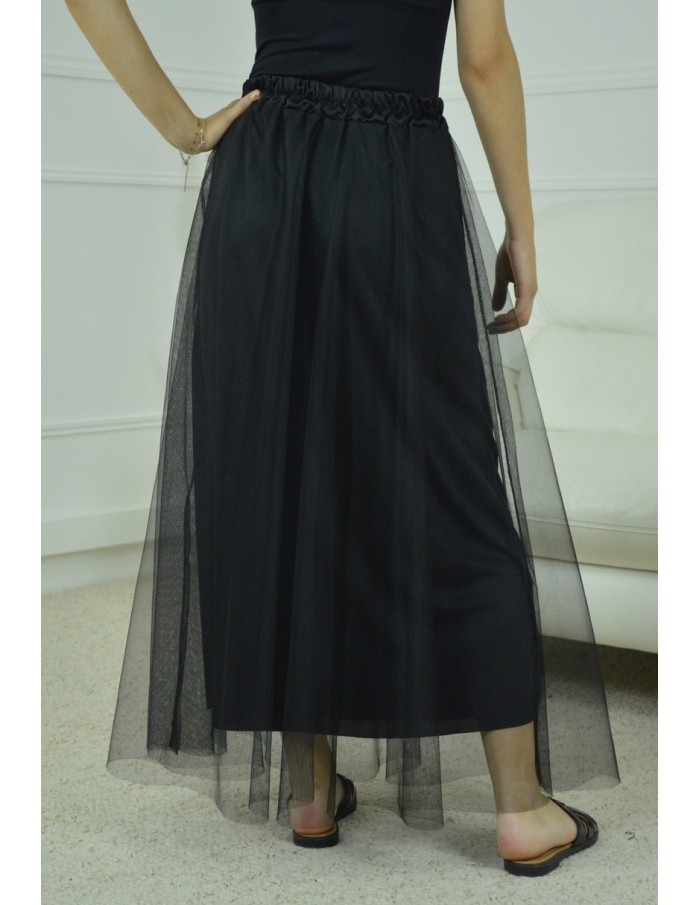 jupe longue en tulle - femme - NOIR - Accueil