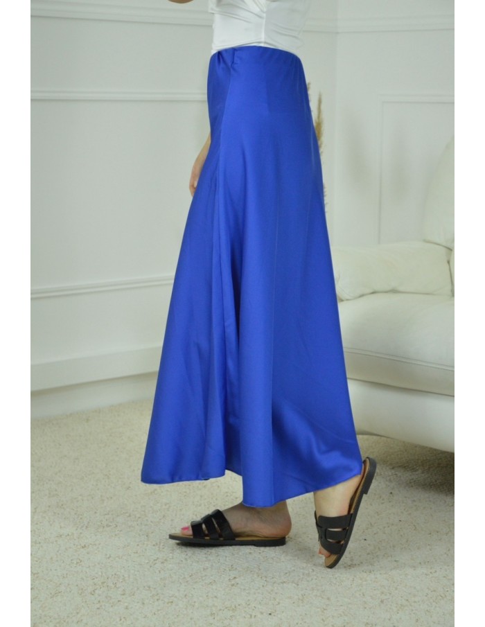 JUPE SATINE UNI- FEMME- BLEU - Accueil