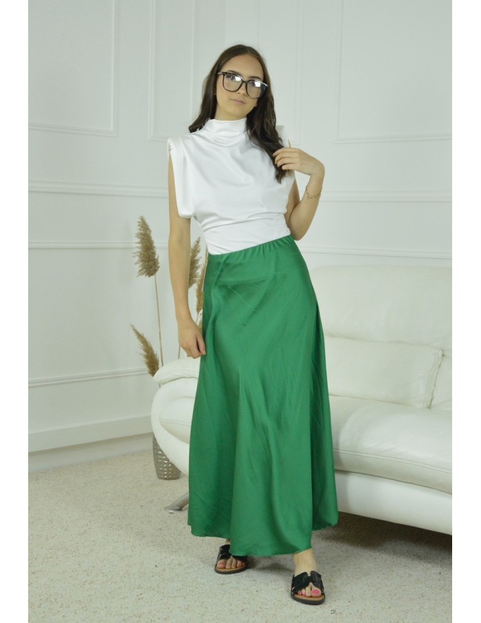 JUPE SATINE UNI- FEMME- VERT - Accueil