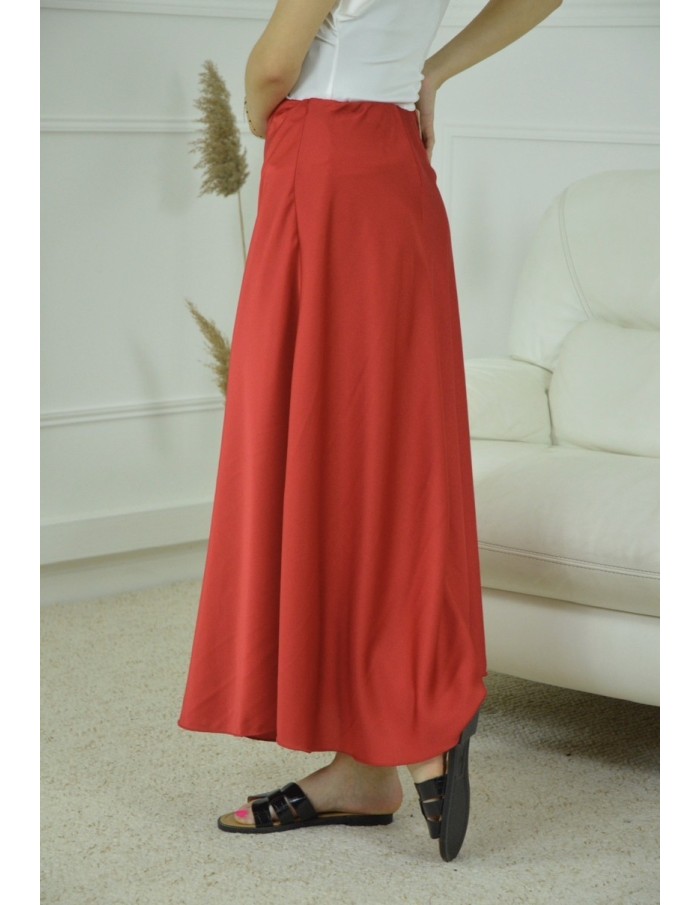 JUPE SATINE UNI- FEMME- ROUGE - Accueil