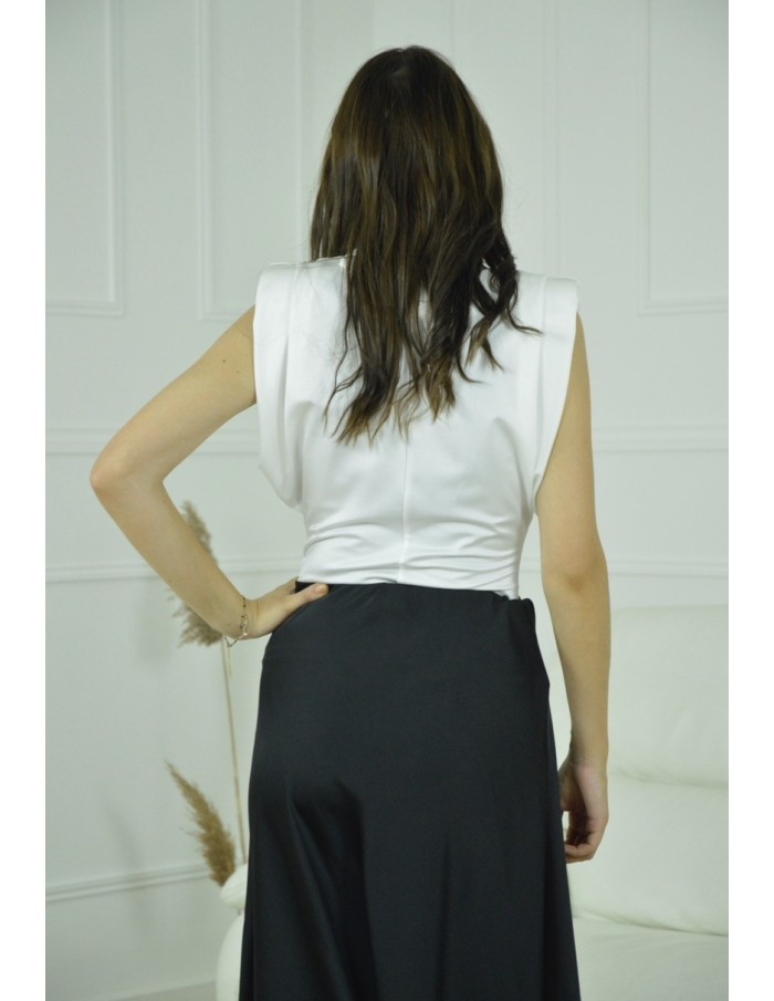 TOP SANS MANCHES ÉPAULETTES UNI -FEMME- BLANC - Accueil