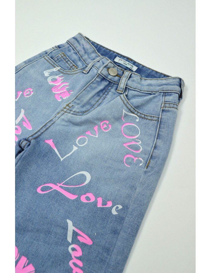 Jeans large fille "Love"- 4 à 14 ans - Accueil