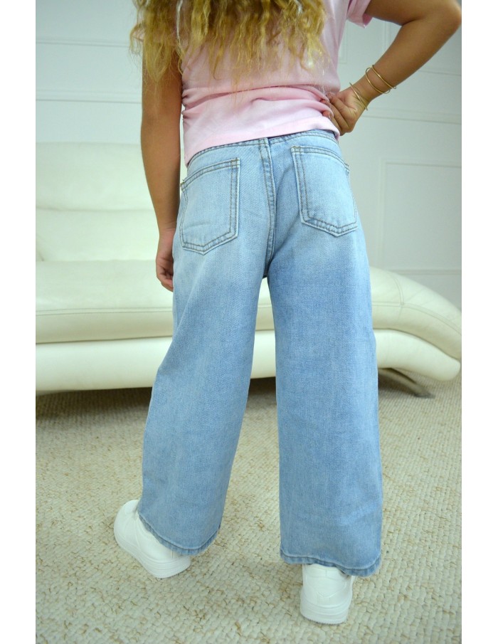 Jeans large fille "Love"- 4 à 14 ans - Accueil