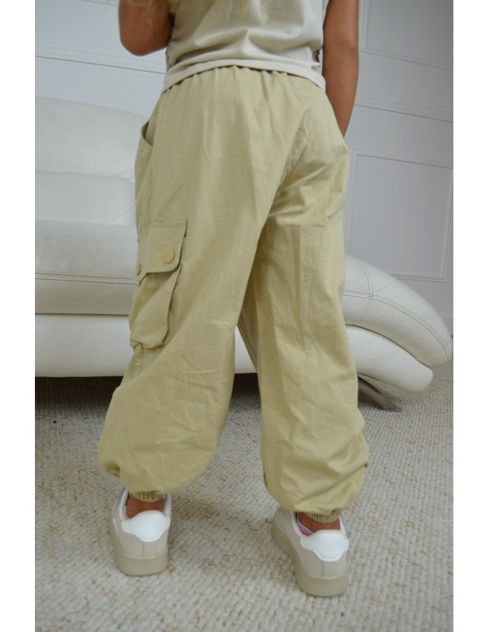 Pantalon cargo beige fille - 4 à 14 ans - Accueil