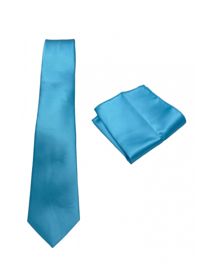 Cravate et pochette uni – Bleu Marine claire - Accueil