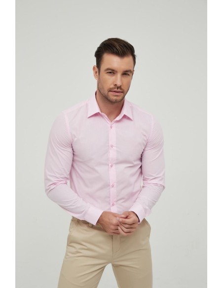 Chemise rose pale slim fit - homme - Accueil